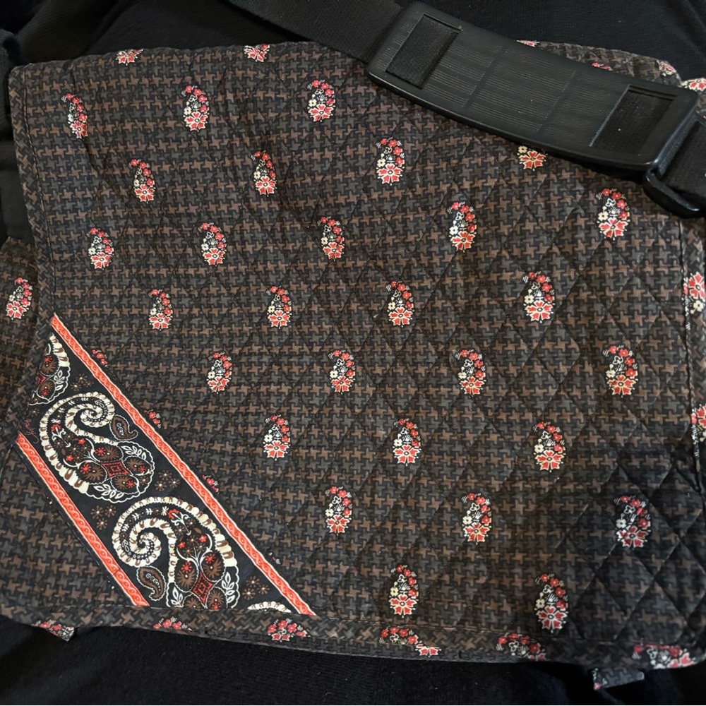 Vera Bradley Paisley Quilted Briefcase Bag - Brown and Red